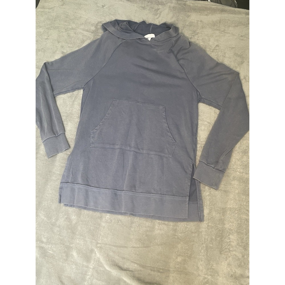 Colsie Womens Lounge Tunic Hoodie Sunwashed Sweatshirt Blue Gray Size Medium